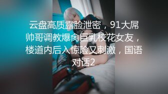 云盘高质露脸泄密，91大屌帅哥调教爆肏巨乳校花女友，楼道内后入惊险又刺激，国语对话2